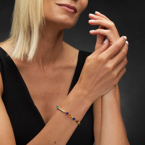 Bracelet BULGARI - Bracelet Allegra en or jaune, pierres de couleur et diamants 58 Facettes