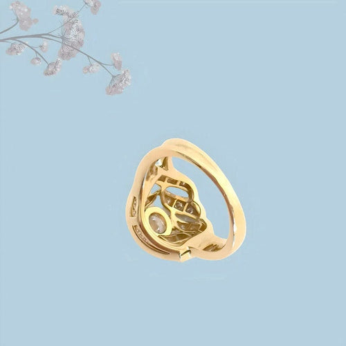 Bague 50.5 Bague vintage or jaune, diamants pour 0,90 carat 58 Facettes AA 1728