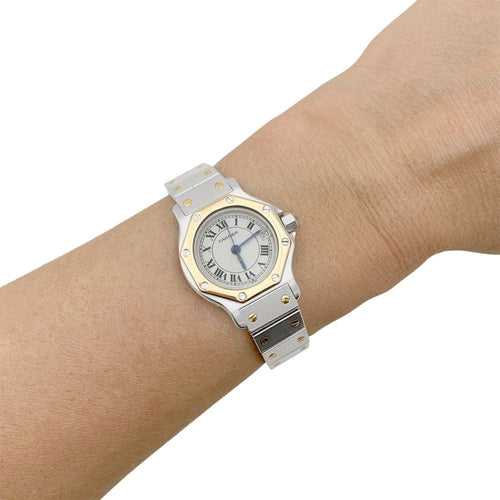 Montre Montre Cartier, "Santos Octogonale", acier et or. 58 Facettes 34850