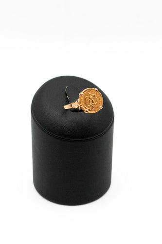 Bague 57 Bague pièce 2 pesos mexicain or jaune 58 Facettes 250356