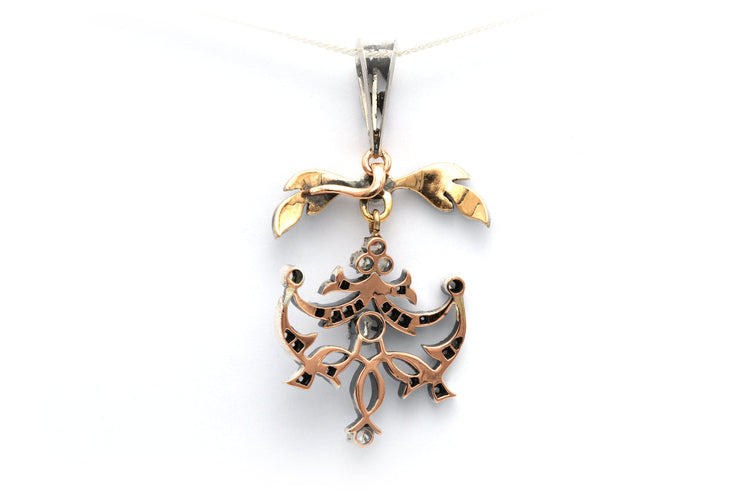 Pendentif Pendentif Napoléon III en or jaune et argent serti de diamants 58 Facettes B614