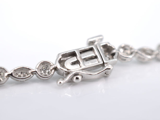 Bracelet Bracelet de tennis en or blanc serti de diamants de 1,10 carat 58 Facettes 2151