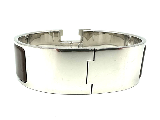 Bracelet HERMES. Collection "Clic clac H", bracelet argenté 58 Facettes