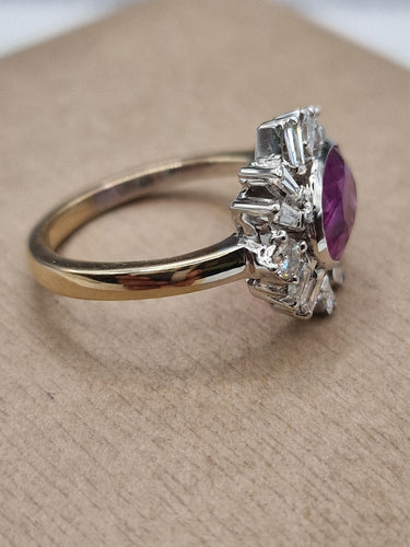 Bague Bague en or blanc avec rubis et diamants baguette 58 Facettes