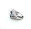 Bague Superbe bague en or blanc massif 18 carats avec saphir naturel et diamants 58 Facettes