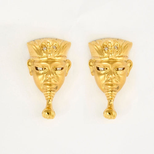 Boucles d'oreilles BOUCLES D'OREILLES OR JAUNE MOTIF EGYPTIEN 58 Facettes M8868