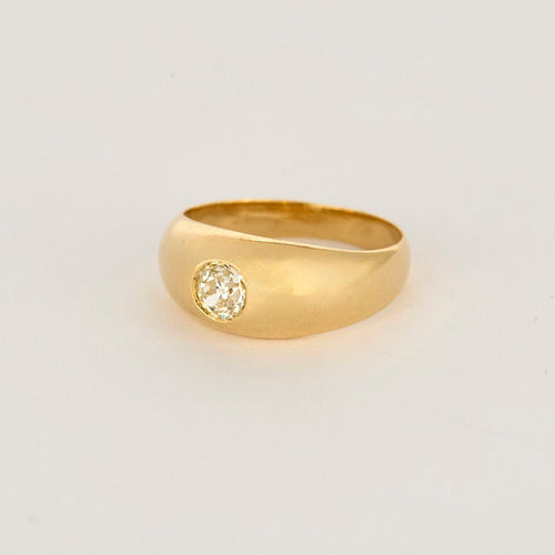 Bague 55.5 Bague jonc or jaune et diamant 58 Facettes THI01753