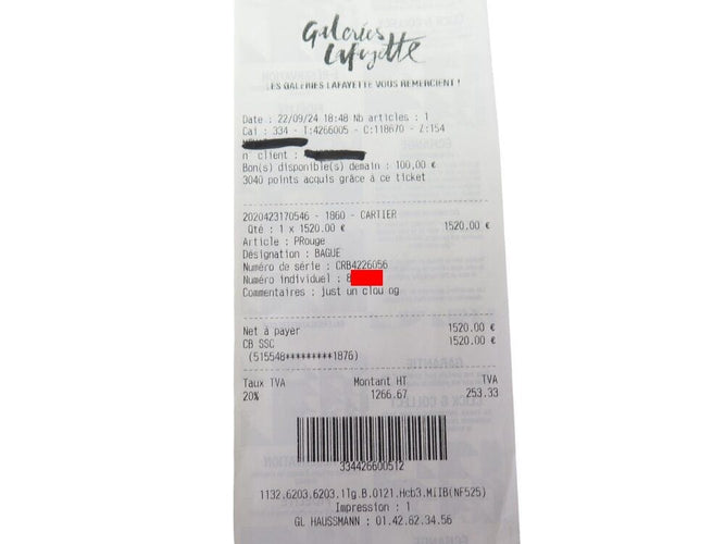 Bague 56 bague CARTIER juste un clou pm or gris 18k t 56 crb4226000 58 Facettes 268893