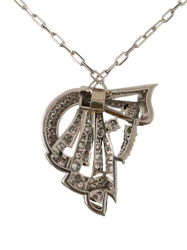 Pendentif Pendentif Art Déco En Platine Et Diamants 58 Facettes