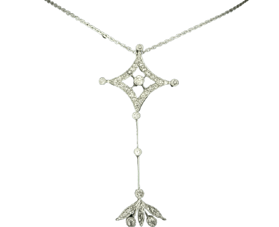 Pendentif en platine serti de 1 carat de diamants
