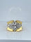 Bague Tank en or jaune 18 carats et platine sertie de diamants