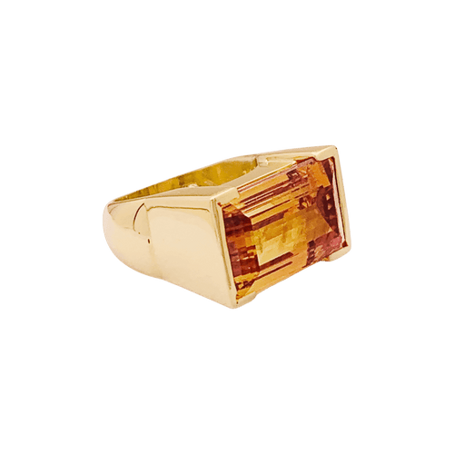 Bague 46 Bague, or jaune et topaze orange. 58 Facettes 34598