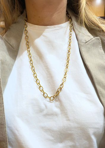 Collier Collier maille créole en or jaune 18 carats 58 Facettes