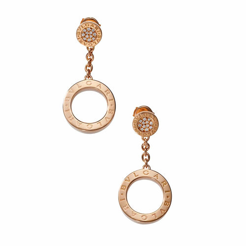 BULGARI - Boucles d'oreilles Bulgari Revamping or rose diamants 58 Facettes