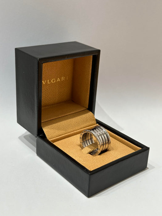 Bague 53 BULGARI - Bague B.zero1 4 bandes Or blanc 58 Facettes