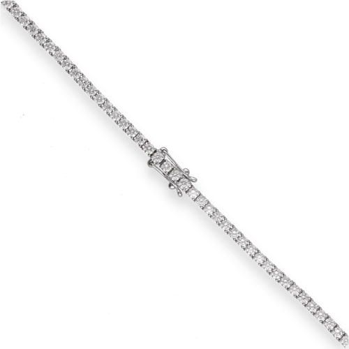 Collier Collier Tennis en or gris et diamants brillants 58 Facettes