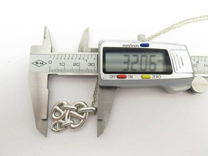 Collier collier pendentif HERMES chaine d'ancre enchainee en argent 925 58 Facettes 271925