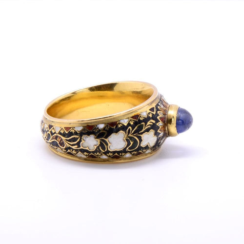 Bague 65.5 Bague d’homme indienne, or jaune et saphir 58 Facettes 174