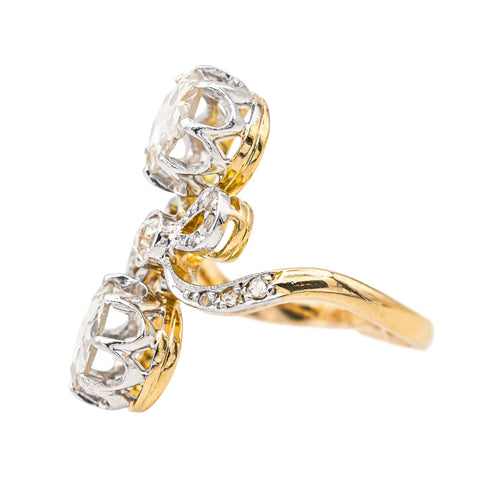 Bague 51 Bague Toi & moi Or jaune, Platine Diamant 58 Facettes 3853105CN