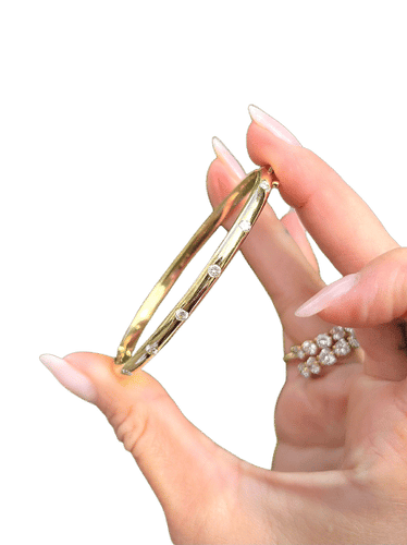 Bracelet Bracelet Jonc or jaune et diamants 58 Facettes