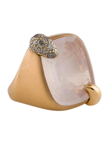 Bague POMELLATO - Bague Portrait Or Rose et Quartz 58 Facettes