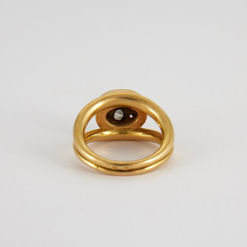 Bague 53 Bague double or jaune et diamants 58 Facettes
