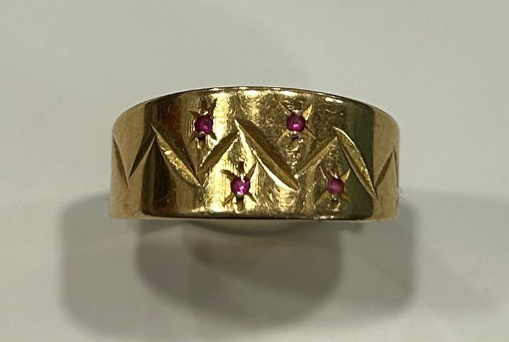 Bague Bague or jaune rubis 58 Facettes LP490