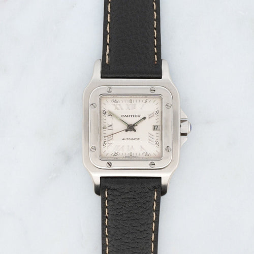 Montre Cartier Santos Galbée Automatic - Silver roman dial - LM 58 Facettes