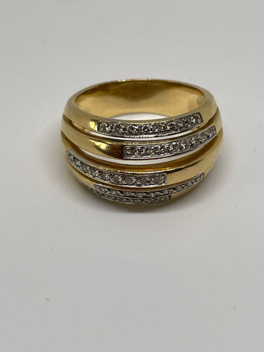 Bague Bague or jaune et diamants 58 Facettes