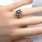 Bague 53 Bague marguerite en or blanc, saphir et diamants 58 Facettes AB644