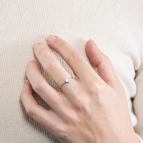 Bague Topaze Bleue 58 Facettes