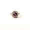 Bague marguerite ancienne rhodolite et diamants en or rose