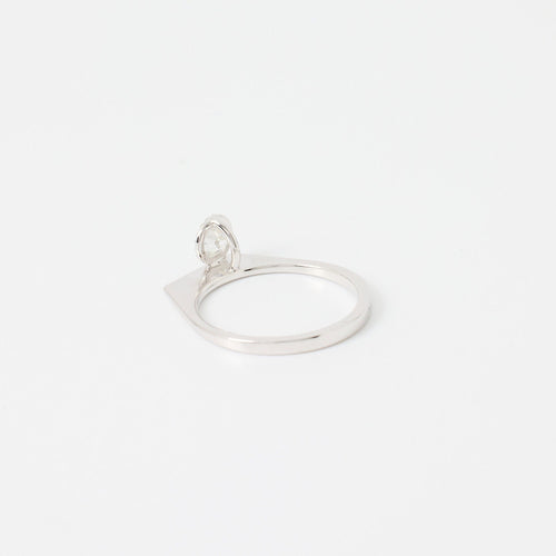 Bague 52 SOLITAIRE DIAMANT OR GRIS 18K 58 Facettes