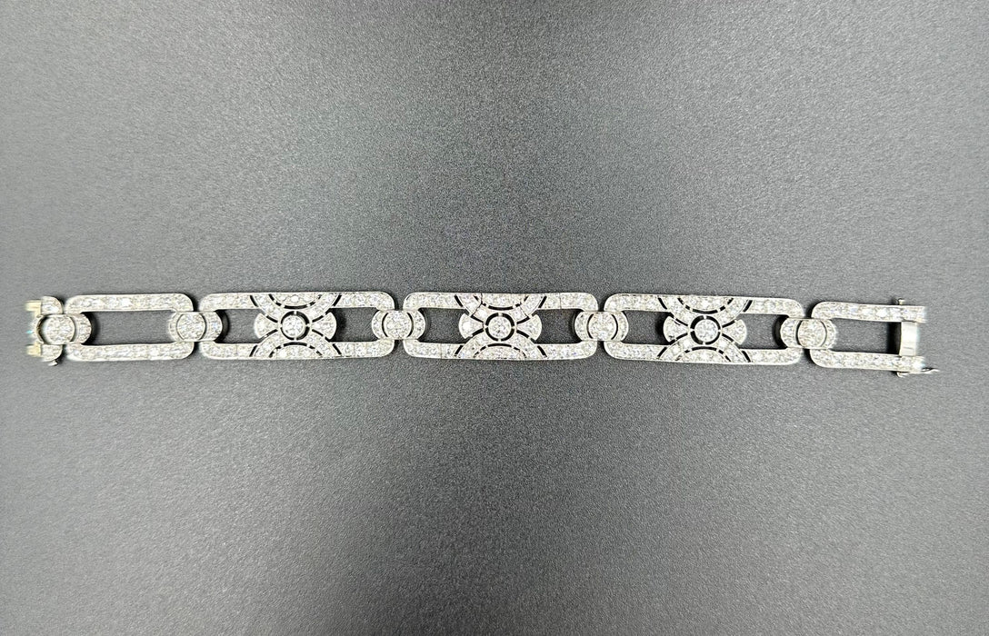 Bracelet Bracelet Art-Déco platine et diamants (9.4ct) 58 Facettes