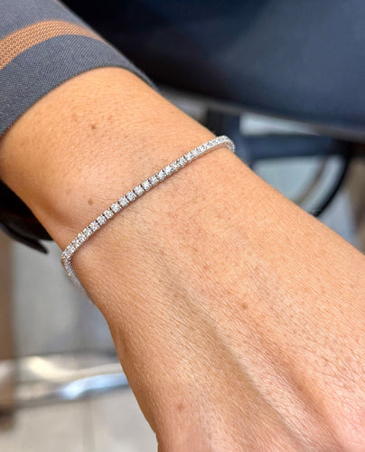 Bracelet Bracelet rivière de diamants or blanc 18 carats 58 Facettes