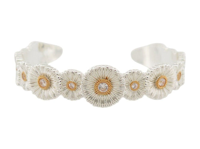 Bracelet bracelet BUCCELLATI manchette blossoms marguerite argent daisy 58 Facettes 269492