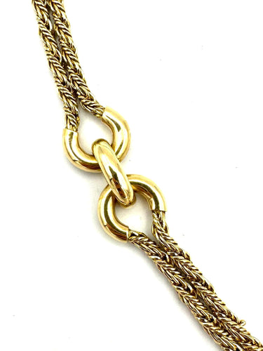 Collier VAN CLEEF & ARPELS. Collier vintage en or jaune 18K, ivoire et diamants 58 Facettes