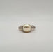 Bague 54.5 Bague or blanc sertie d’une perle de culture et diamants 58 Facettes