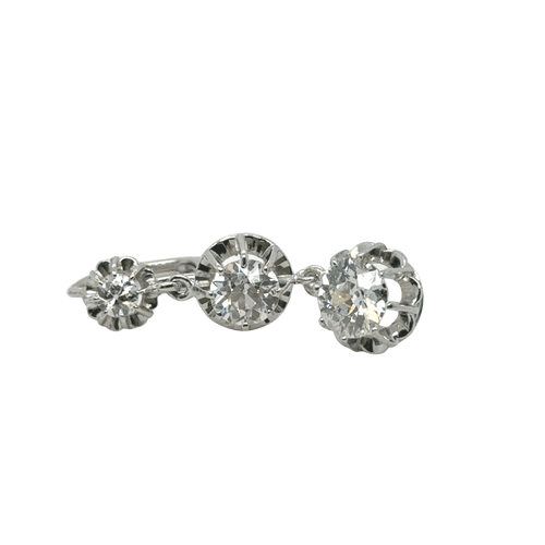 Boucles d'oreilles Paire de Boucles d’oreilles Or blanc et Diamants - Année 1940 58 Facettes 1.0000796/1