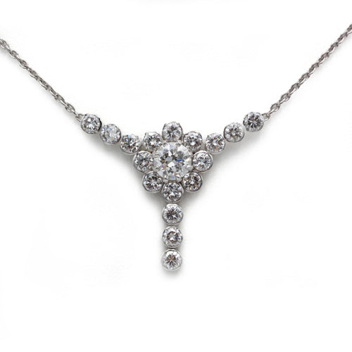 Collier Collier - Or blanc & 4,15 carats de Diamants 58 Facettes 250386R