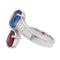 Bague 54 Bague Toi et Moi Or blanc Saphir, Rubis, Diamant 58 Facettes 2366612CN