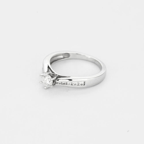 Bague 52.5 Bague solitaire or blanc diamants 58 Facettes LP1250/BET