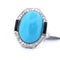 Bague Bague en or blanc avec turquoise et onyx 58 Facettes