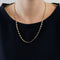 Collier Chaine Grains de café bicolore en or 18K 58 Facettes