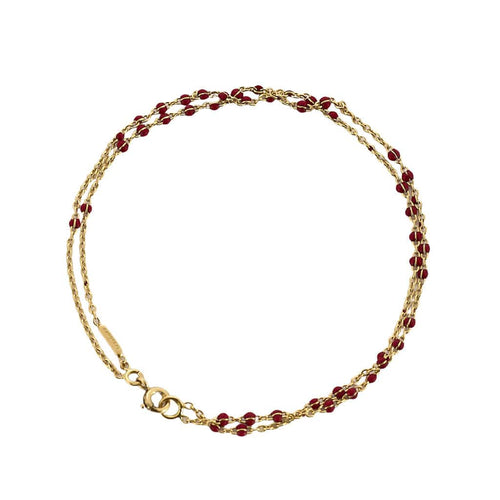 Bracelet CLOZEAU - Bracelet en or jaune et résine de couleur rouge 58 Facettes LIS2598