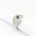 Bague 56 Bague en or blanc diamants et saphir 58 Facettes 29701