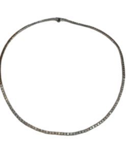 Collier rivière de diamants en or blanc 18k environ 3 ct