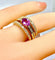 Bague 53 Bague jonc bandeau or jaune, saphir rose, diamants. 58 Facettes AB631