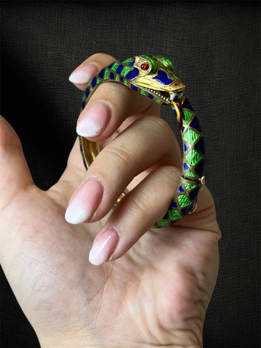 Bracelet Bracelet « Eva » en émail, or jaune et émail des années 1920 58 Facettes