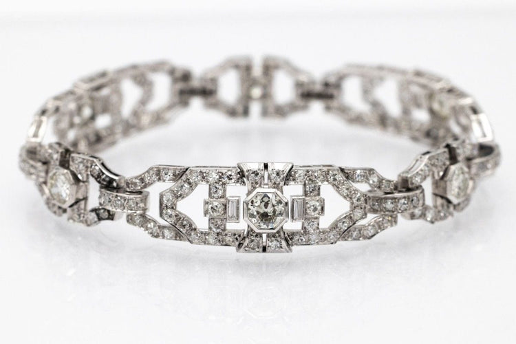 Bracelet Bracelet Art Déco unique en platine avec diamants 58 Facettes 10501